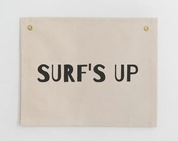 Surfs Up Beach Nursery Banner, Surf Playroom Decor