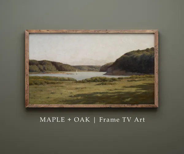 Vintage Coastal Inlet Landscape Art Print