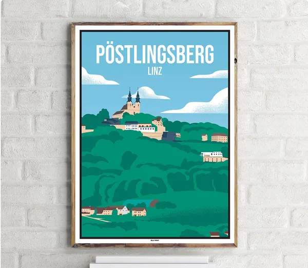 Pstlingsberg Linz Vintage Travel Poster