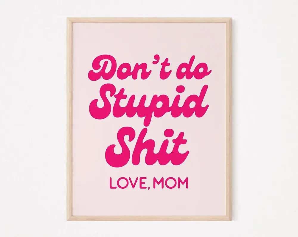 Don’t Do Stupid Shit Love Mom Art Print