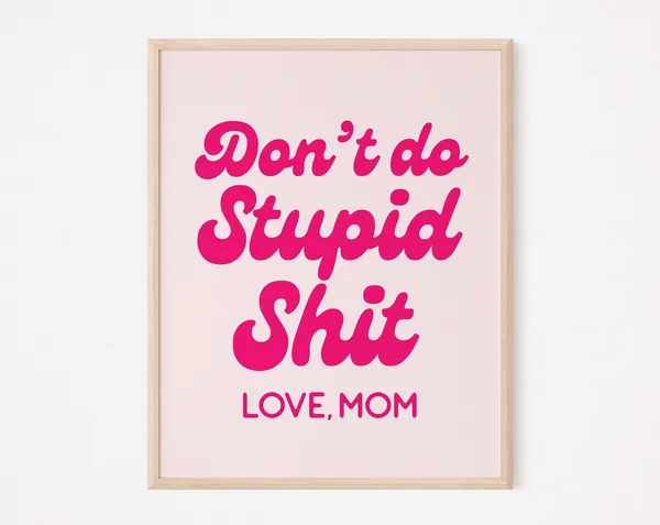 Don’t Do Stupid Shit Love Mom Art Print