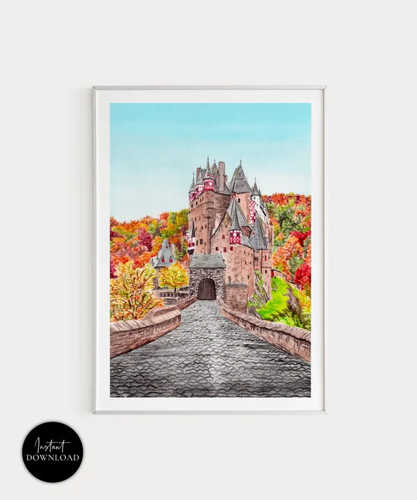 Burg Eltz Castle, Germany Travel Poster, Europe