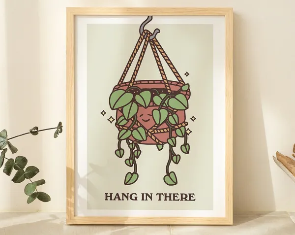 Green Plant Quote Poster, Botanical Wall Art Print