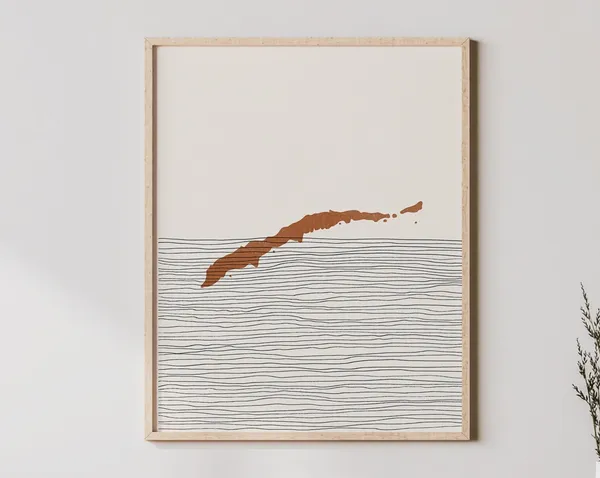 Roatan Boho Island Travel Poster, Honduras
