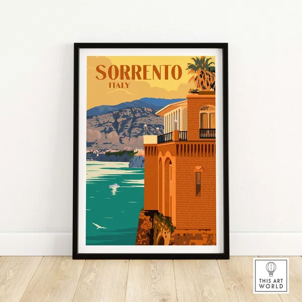 Sorrento Italy Travel Poster, Amalfi Coast Wall Art