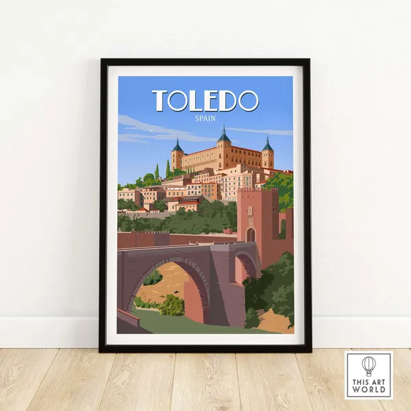 Toledo Spain Travel Poster, Wall Art Decor