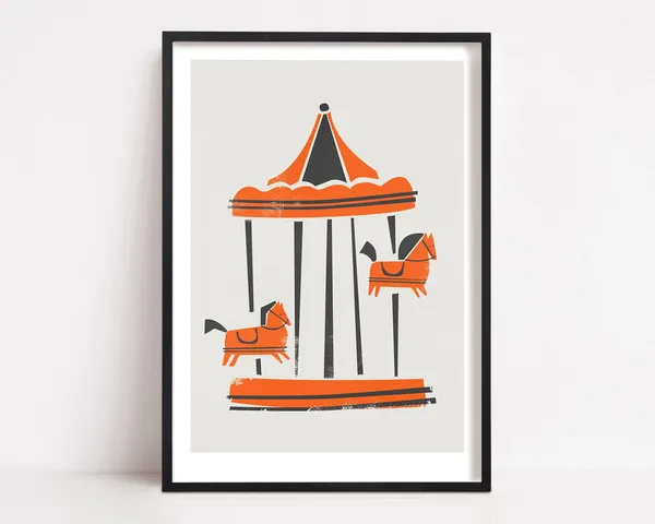 Parisian Carousel Art Print, Nursery Decor