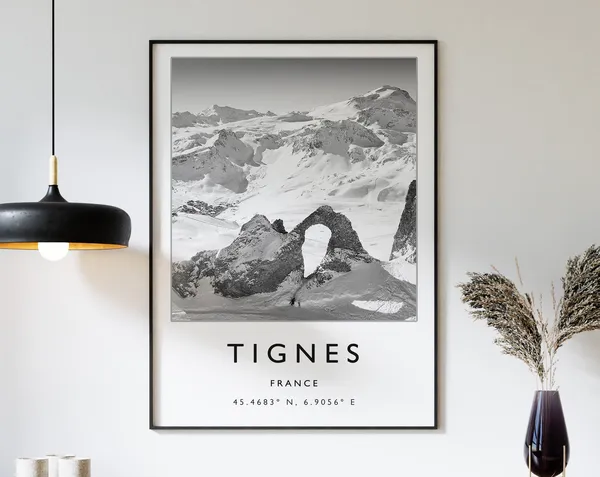Tignes France Skiing Travel Poster Art Print