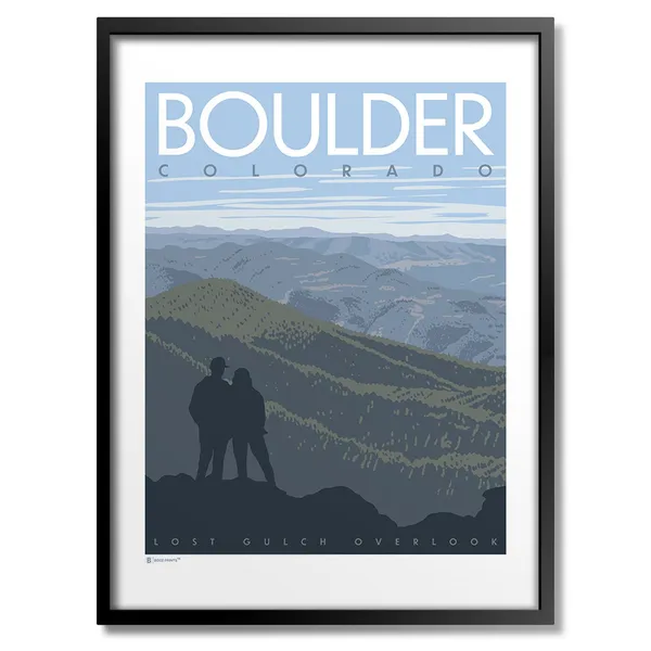 Boulder Lost Gulch Travel Poster, Colorado Landscape
