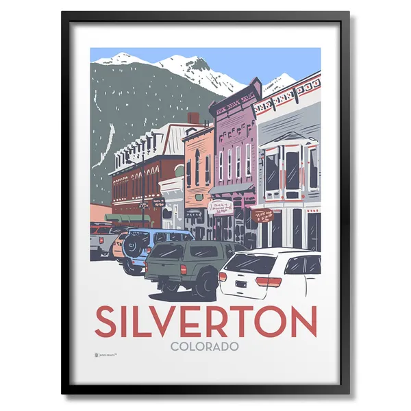 Downtown Silverton Travel Poster, City Skyline