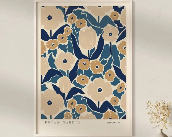Matisse Blue Floral Vintage Exhibition Poster