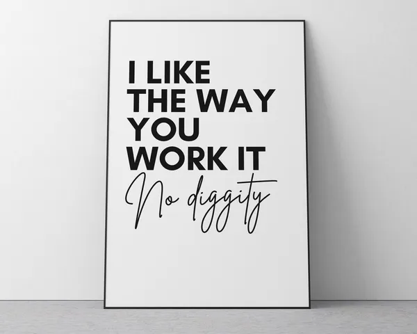 No Diggity Song Lyrics Typography Art Print