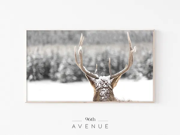 Winter Holiday Reindeer Christmas Art Print