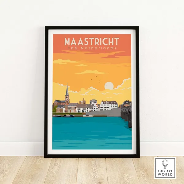 Maastricht Vintage Netherlands Travel Poster Print
