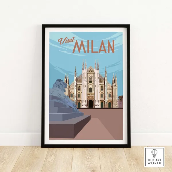 Milan Vintage Travel Poster, Italy Art Print
