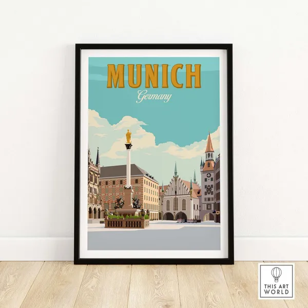 Munich Germany Travel Poster, German Wall Art