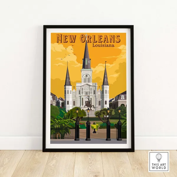 New Orleans Vintage Travel Poster, Louisiana Art Print