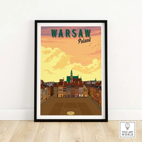 Warsaw Vintage Travel Poster Art Print