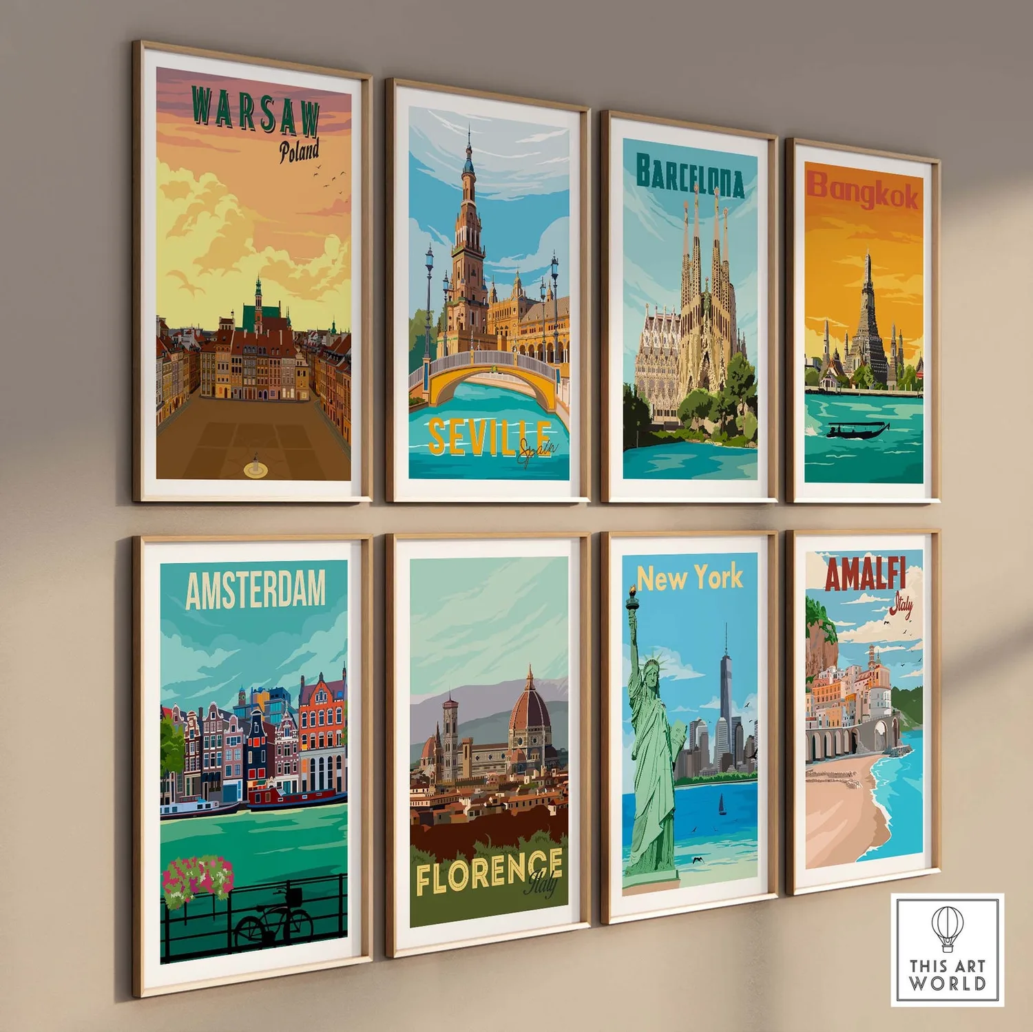 Warsaw Vintage Travel Poster Art Print - Image 3