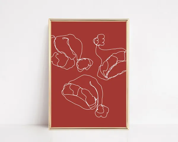 Santa Art Red Christmas Decor Art Print