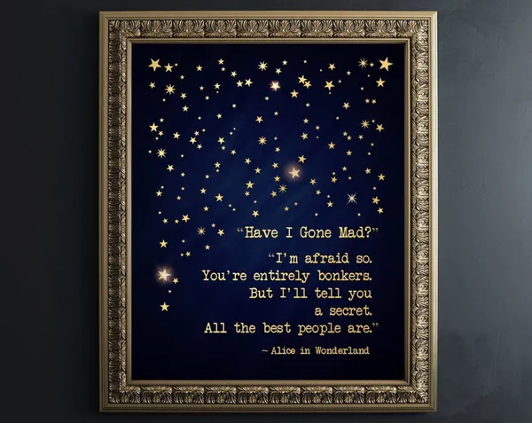 Alice In Wonderland Quote Poster, Classic Book Quote