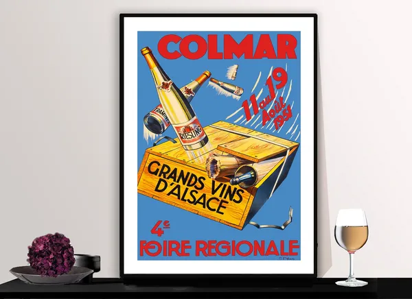 Colmar Grands Vins Dalsace Vintage Wine Poster