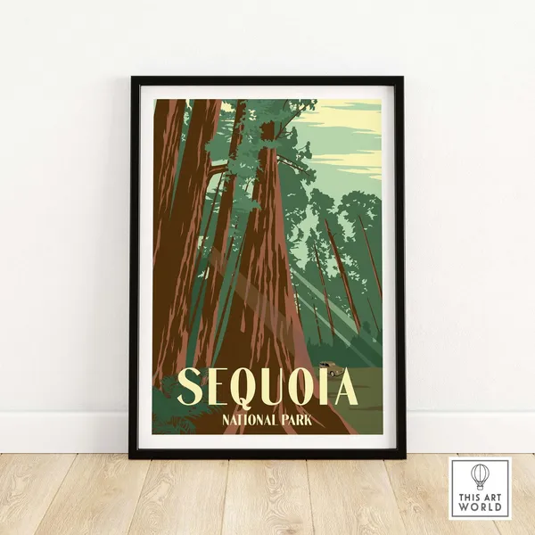 Sequoia National Park Vintage Travel Poster Print