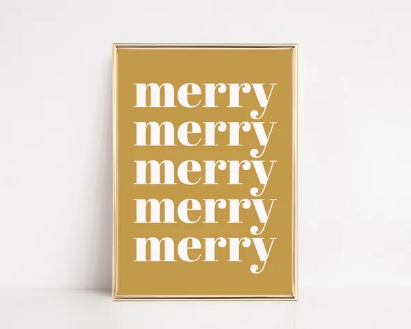 Colorful Christmas Holiday Decor Minimalist Art Print