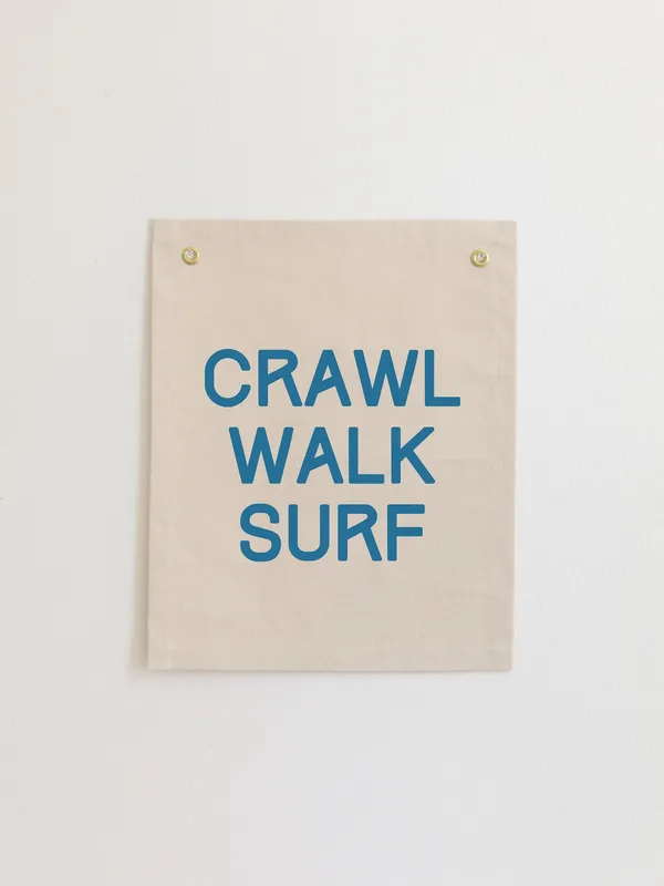 Crawl Walk Surf Nursery Wall Decor, Surf Flag