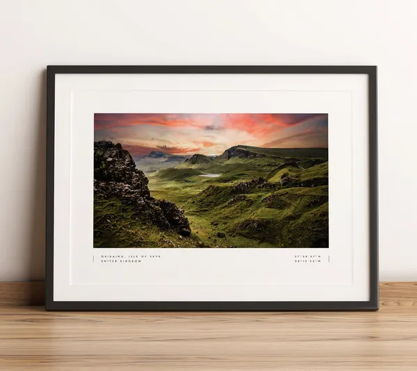 Quiraing Isle Of Skye Travel Poster, Wall Art Print