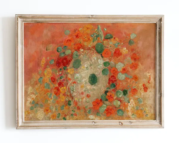 Odilon Redon Nasturtiums 1905, Vintage Floral Art Print