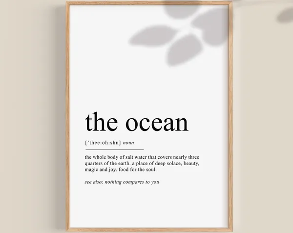 Ocean Lover Sea Definition Beach Wall Art Print