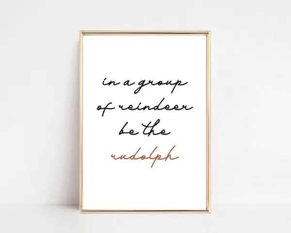 Funny Christmas Reindeer Print, Scandinavian Decor