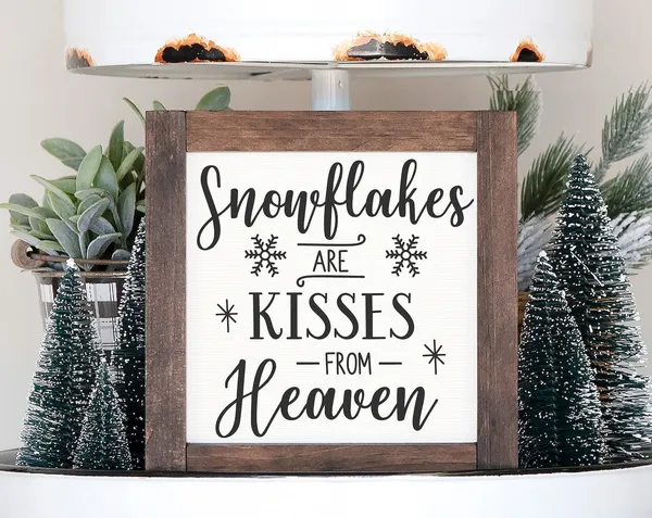 Snowflakes Are Kisses From Heaven, Farmhouse Art Print