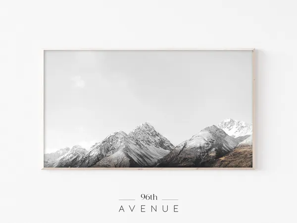 Snow Mountain Landscape Winter Art Print
