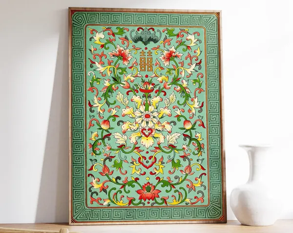 Chinese Vintage Art Print, Traditional Oriental Style