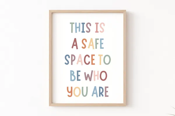 Safe Space To Be Who You Are Poster, Boho