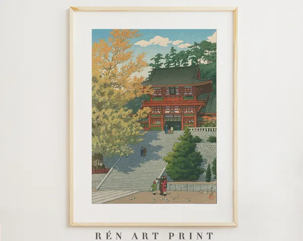 Japanese Vintage Woodblock Art Print, Asian Decor