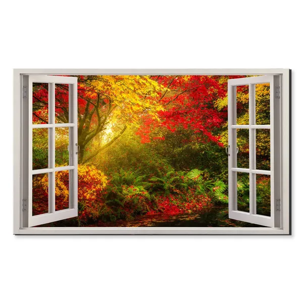 Colourful Autumn Japanese Garden Trees Art Print
