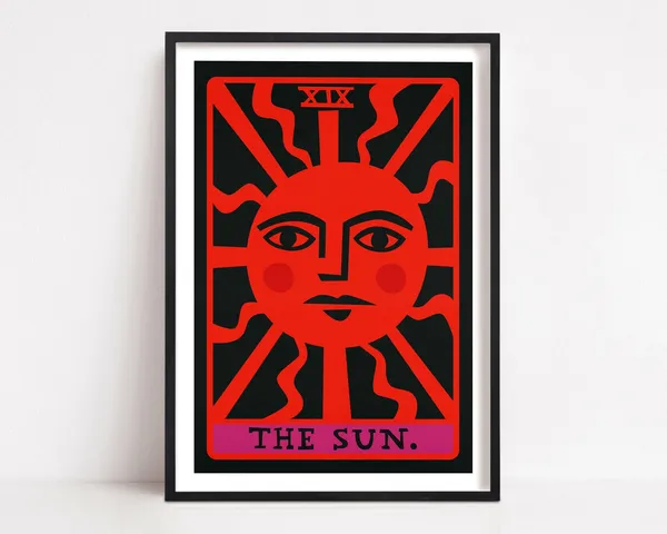 The Sun Tarot, Art Deco Poster Print