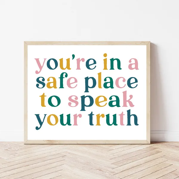 Safe Place Sign Therapy Office Art Print