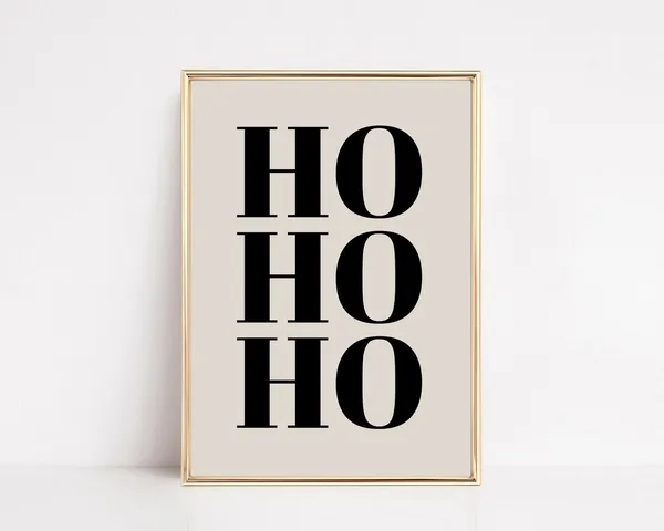 Neutral Christmas Ho Ho Ho Modern Wall Art Print