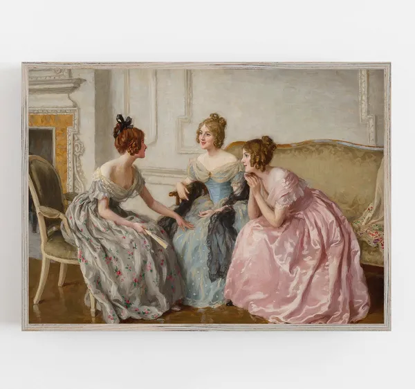 Vintage Women Print, Victorian Regency Wall Decor