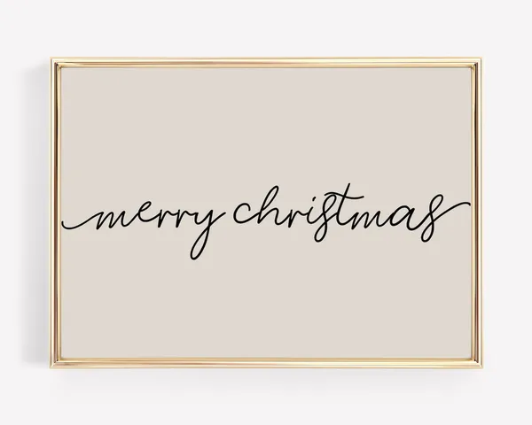 Scandinavian Christmas Decor Merry Christmas Sign Art Print