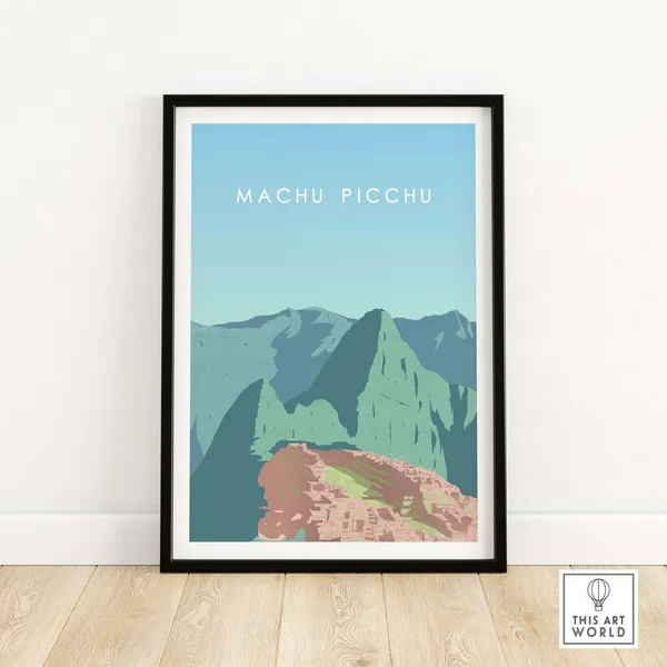 Machu Picchu Travel Poster, Peru Holiday Artwork