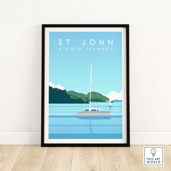 Virgin Islands St John Travel Poster, Island Artwork