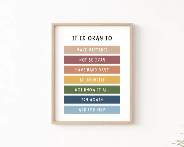 Its Okay To Not Be Okay Boho Classroom Poster