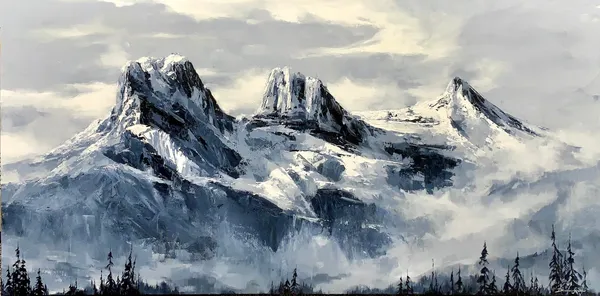 Canmore Sisters Print, Banff Landscape Art Print