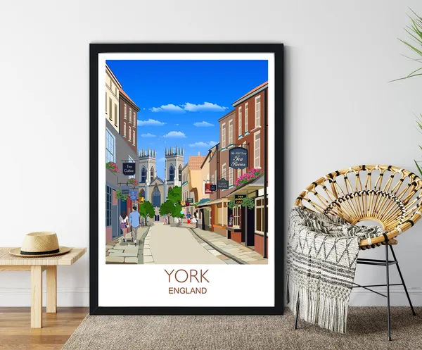York Travel Poster, York England UK Art Print