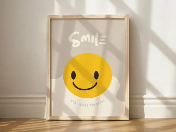 Smiley Face Trendy Dorm Bedroom Art Print